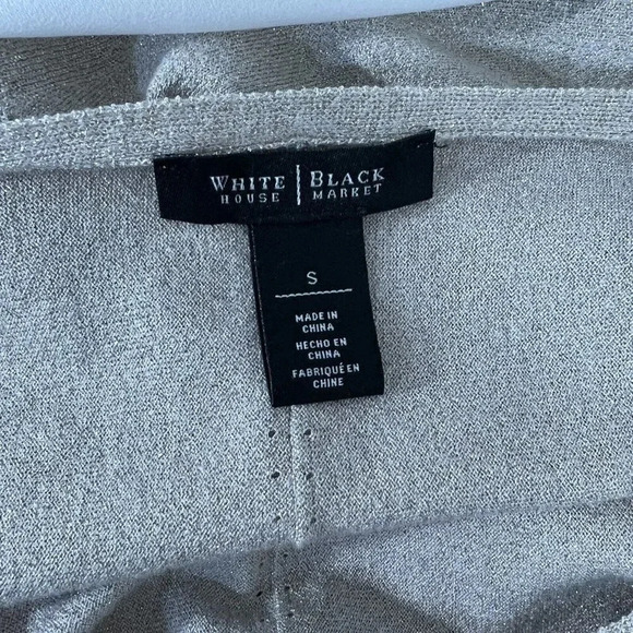 White House Black Market Blouse Metallic Gold Layered Asymmetrical Hem Batwing - Picture 8 of 8